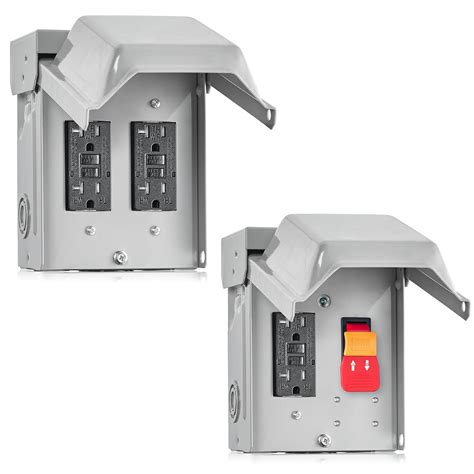 20 amp outdoor electrical box|SURAIELEC Outdoor Electrical Outlet Box, Dual 20 AMP WRTR .